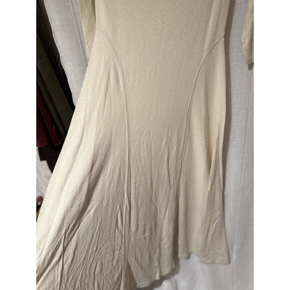 NEW free people beach maxi dress Small Long Sleeve Cream Ivory Boho Cali y2k - Picture 9 of 16
